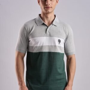 PR3 SS 002||Green Melange||100% Cotton Polo T-Shirt