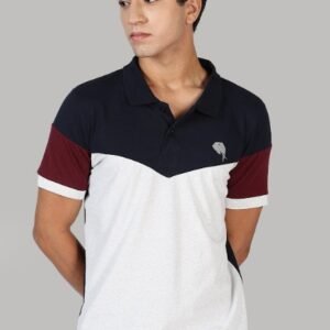 PR3 SS 005 || Navy Maroon ||100% Cotton Polo T-Shirt