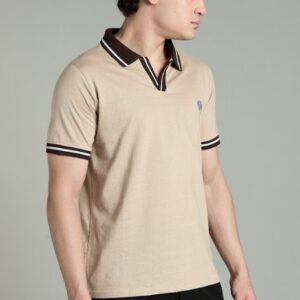 PR3 SS 006||BEIGE||100% Cotton Polo T-Shirt