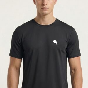 RHS02A||BLACK|| Round Neck Half Sleeve