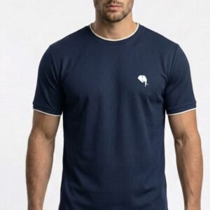 RHS002B ||NAVY|| Round Neck Half Sleeve